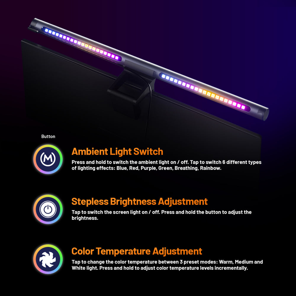 TECGEAR Beam RGB Monitor Light Bar